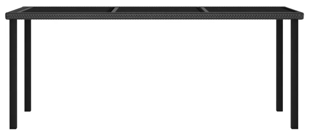 9 pcs conjunto de jantar para jardim vime PE preto
