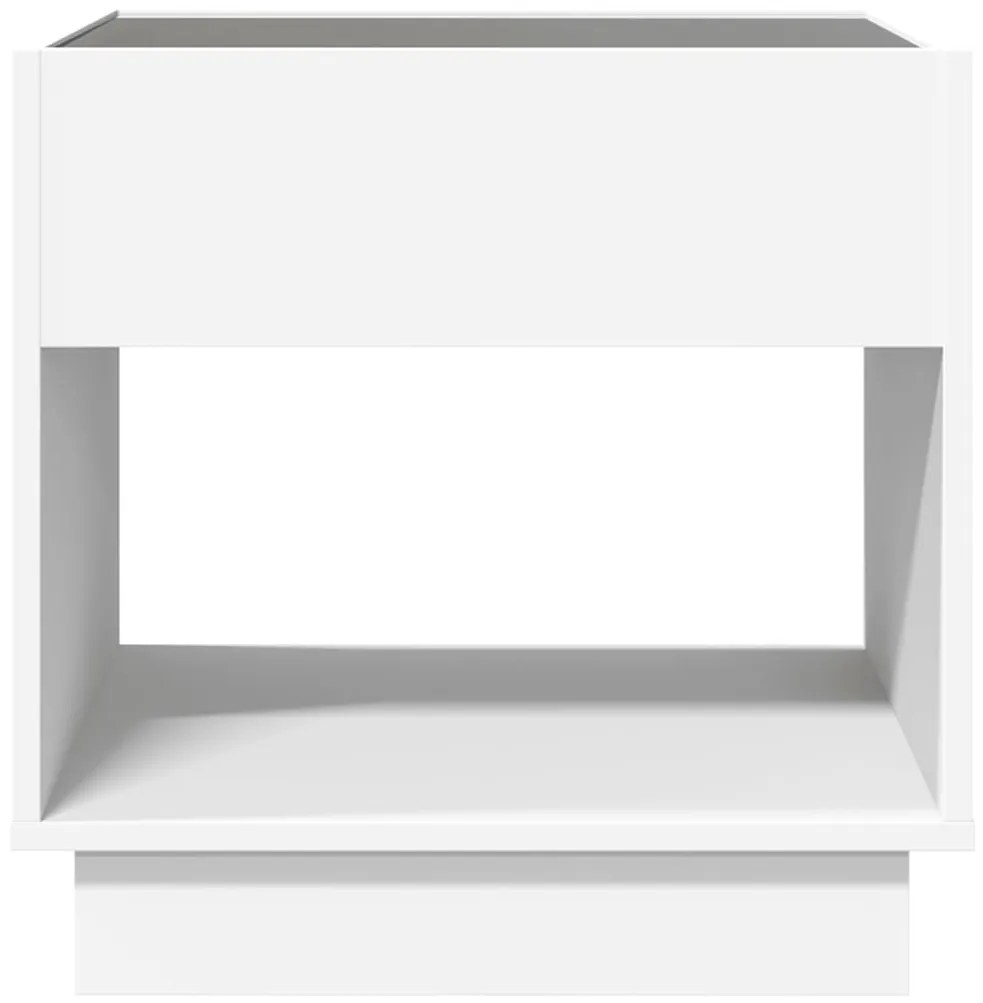 Mesa de centro luzes LED Infinity 50x50x50 cm branco