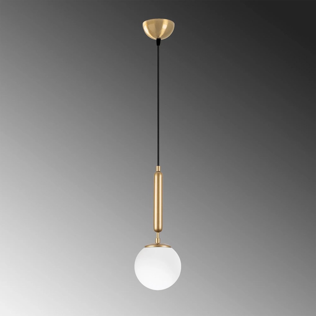 Candeeiro Suspenso King – Dourado – 15 x 15 x 49 cm