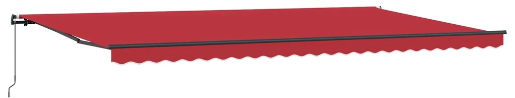 Toldo Retrátil Manual Vermelho 600x300 cm, vidaXL Tecido de Substituiç