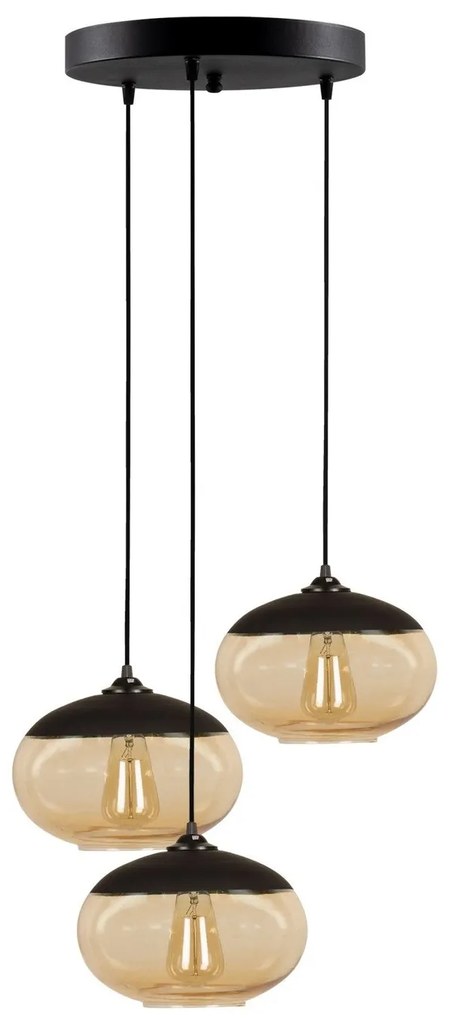 Candeeiro de Teto Camini – Preto Mel – Diâmetro 50 cm