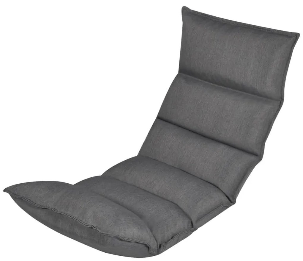 vidaXL Colchão lounge dobrável em tecido cinzento
