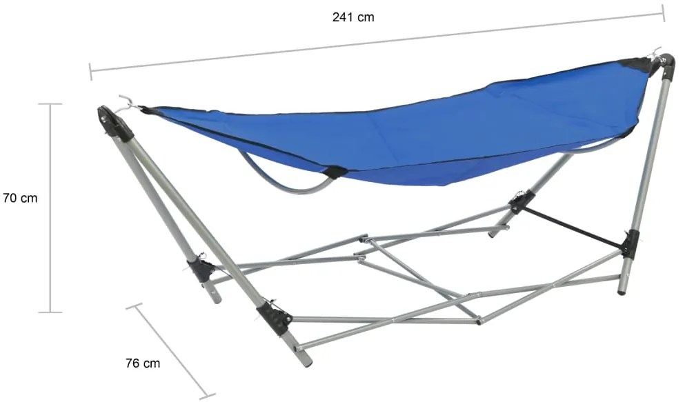 Rede com suporte dobrável azul