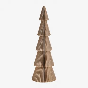 Árvore De Natal De Papel Jesper Linho Bege Com Borda Dourada & ↑22.5 Cm - Sklum