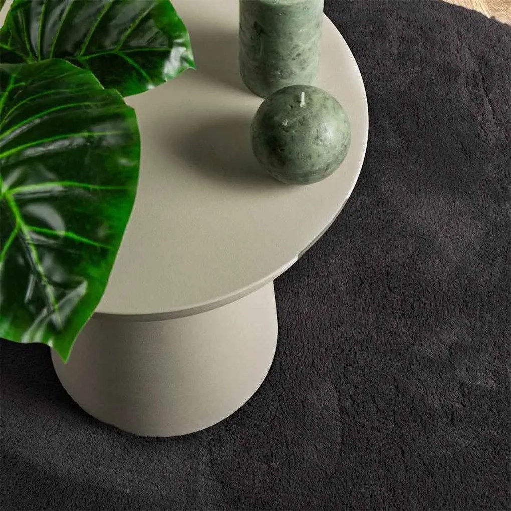 Tapete "HUARTE" Preto Macio de Pelo Curto e Lavável 80x150 cm