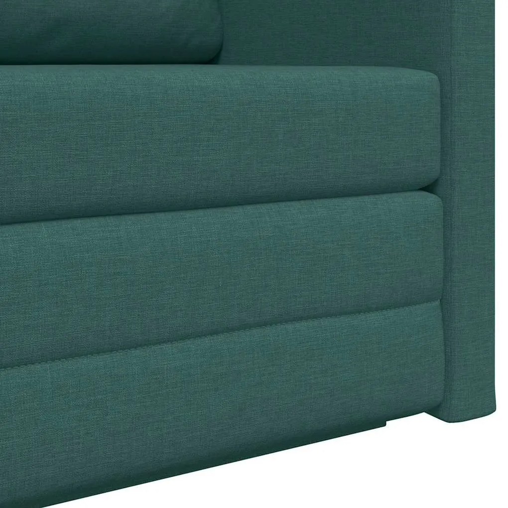 Sofá Cama 2-em-1 Verde Escuro 124x71x78 cm Tecido