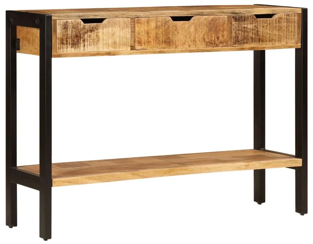 Aparador com 3 gavetas 110x35x75 cm madeira de mangueira maciça