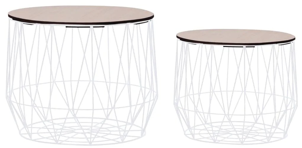 Mesas de centro 2 pcs branco