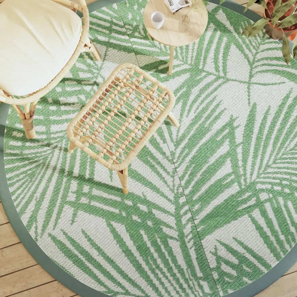 Tapete de exterior Ø200 cm ARAKIL PP Verde