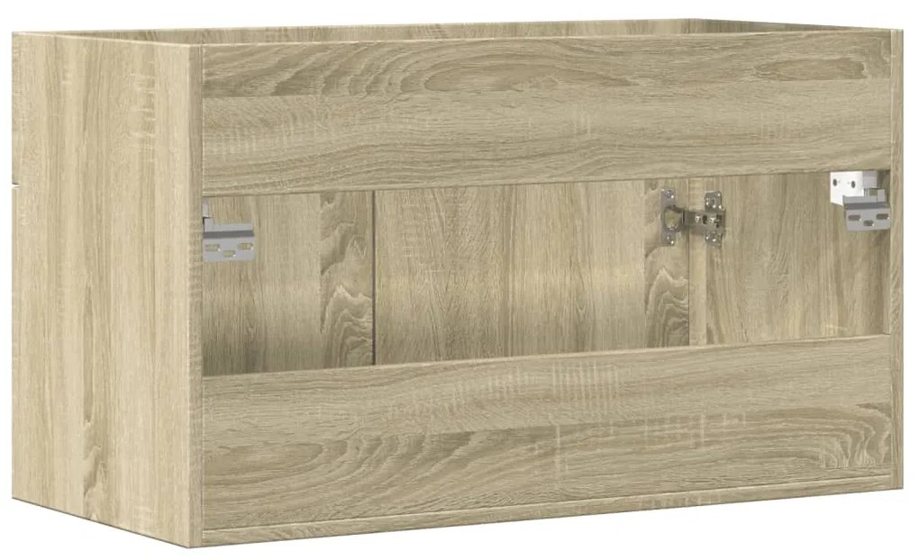 Armário de lavatório 80x38,5x46cm contraplacado carvalho sonoma