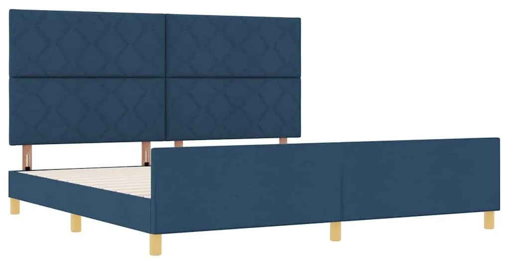 Cama vidaXL Azul 200x200 cm em Tecido
