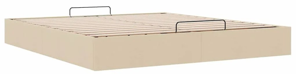 Estrutura cama otomana sem colchão 160x200 cm tecido cor creme