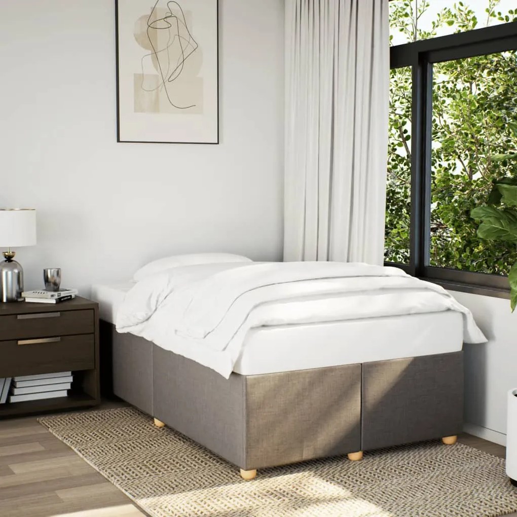 vidaXL Estrutura cama sem colchão 120x200 cm tecido cinza-acastanhado