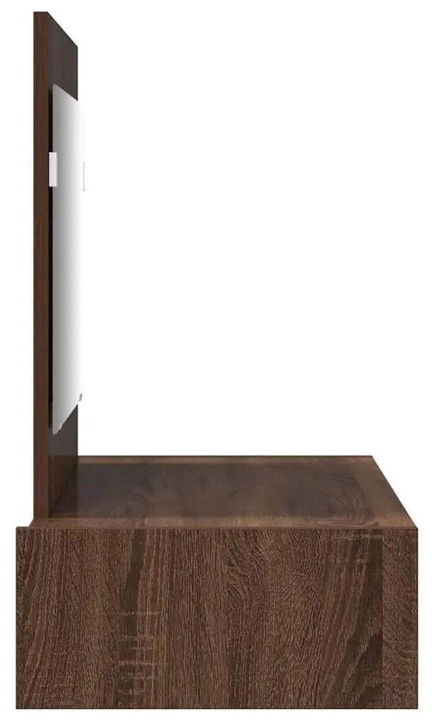 Mesa de Maquiagem de Parede Carvalho Castanho 83x40x70 cm