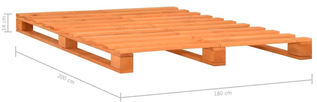 Estrutura de cama em paletes pinho maciço 180x200 cm castanho