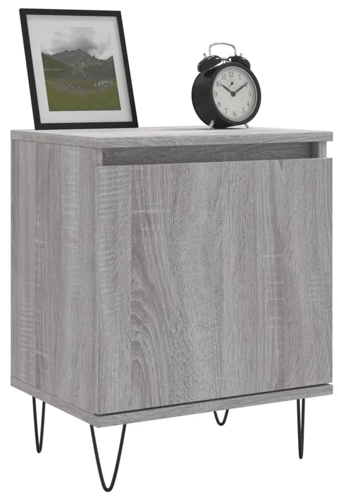 Mesa de cabeceira 40x30x50 cm derivados de madeira cinza sonoma
