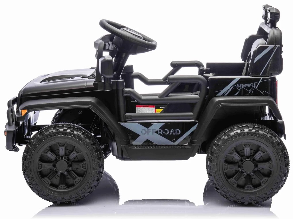 Jipe elétrico para crianças OFFROAD NEW, bateria de lítio, chassis alto, banco largo, suspensão nas rodas traseiras, controlo remoto de 2,4 GHz, leito