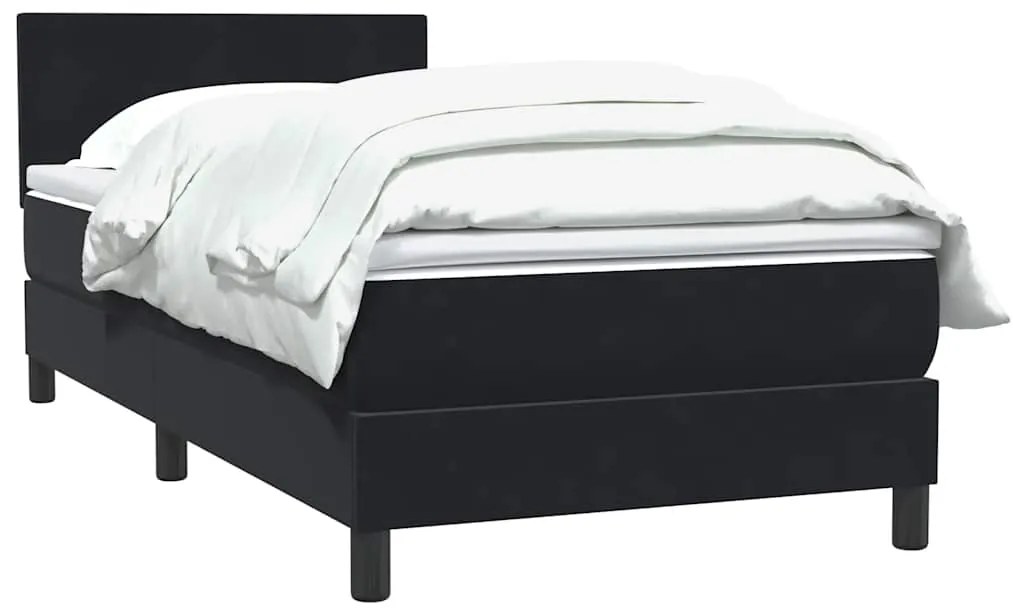 Cama com molas/colchão 80x220 cm veludo preto