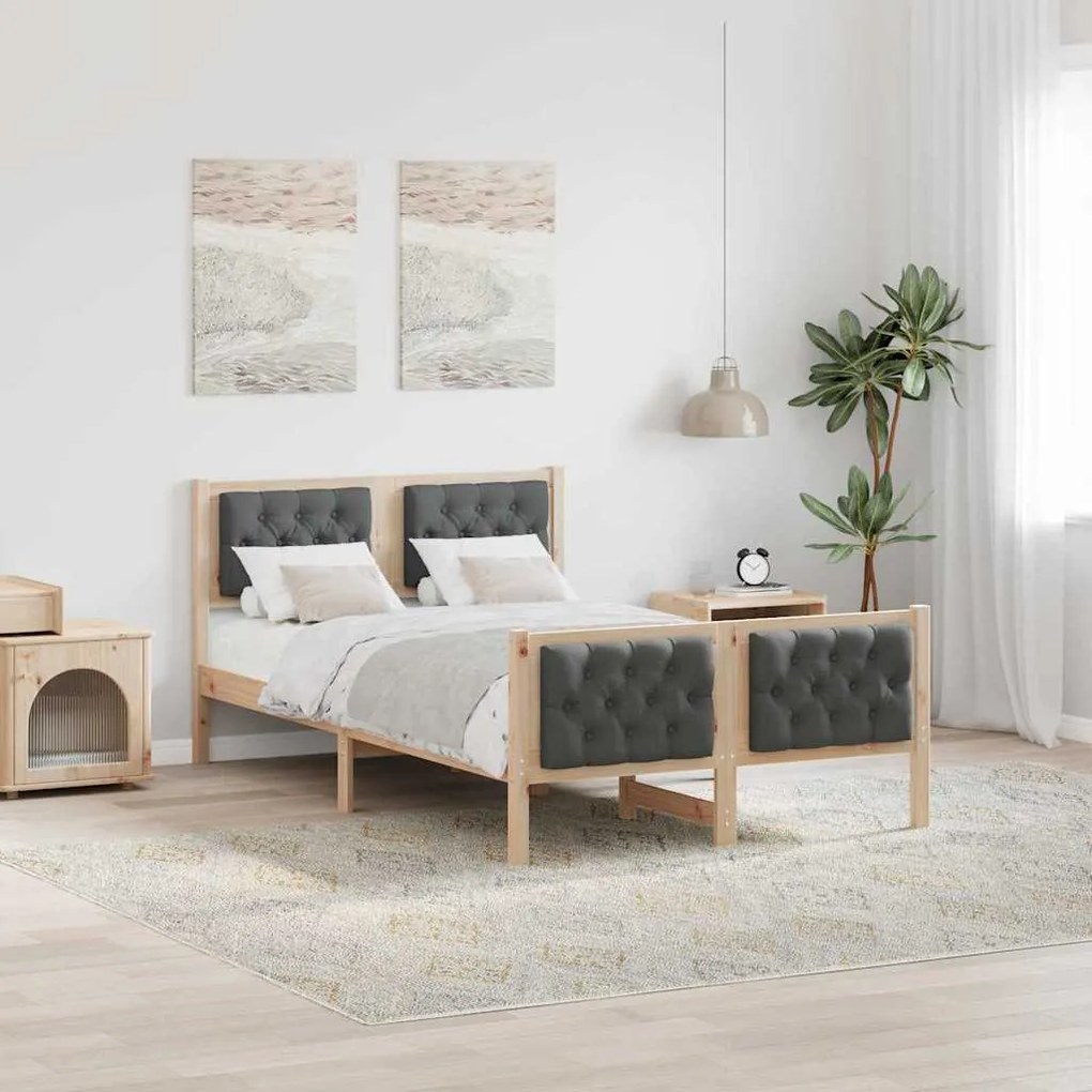 vidaXL Estrutura da Cama Cinza Escuro 120 x 190 cm tecido