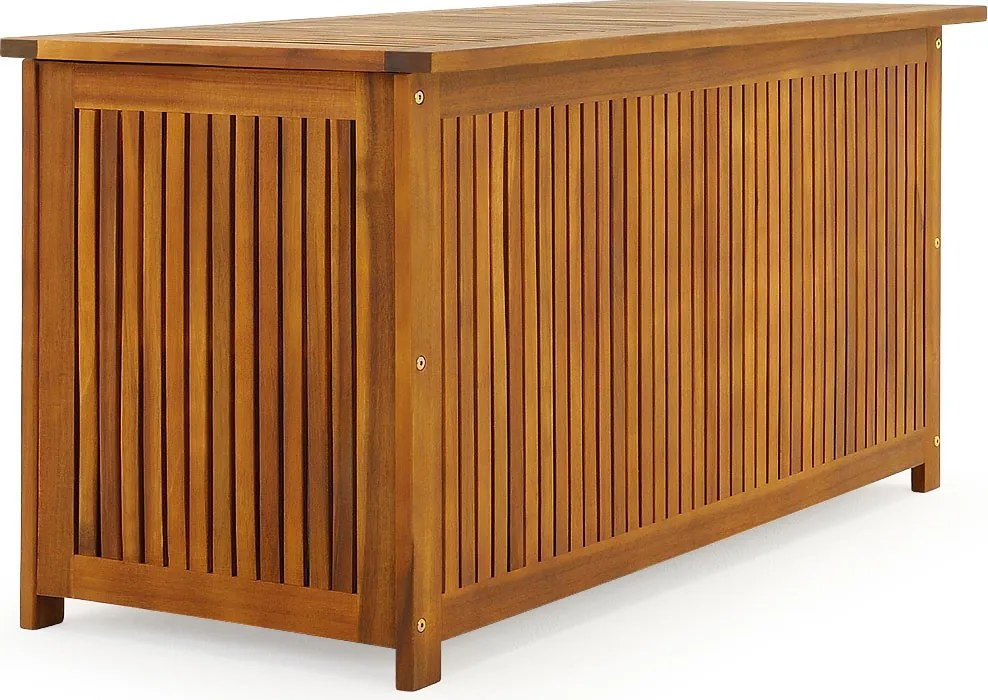 Caixa com tampo e lona interior em madeira de acácia 115 x 50 x 59 cm Castanho