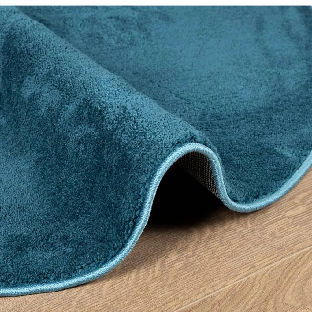 Tapete de pelo curto OVIEDO Ø 160 cm turquesa