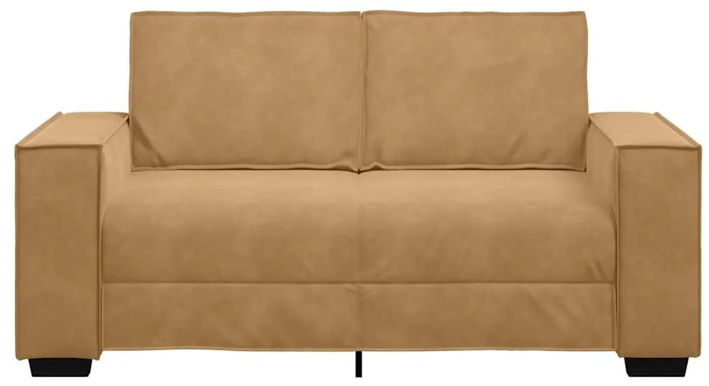 Sofá de 2 lugares veludo 120 cm castanho