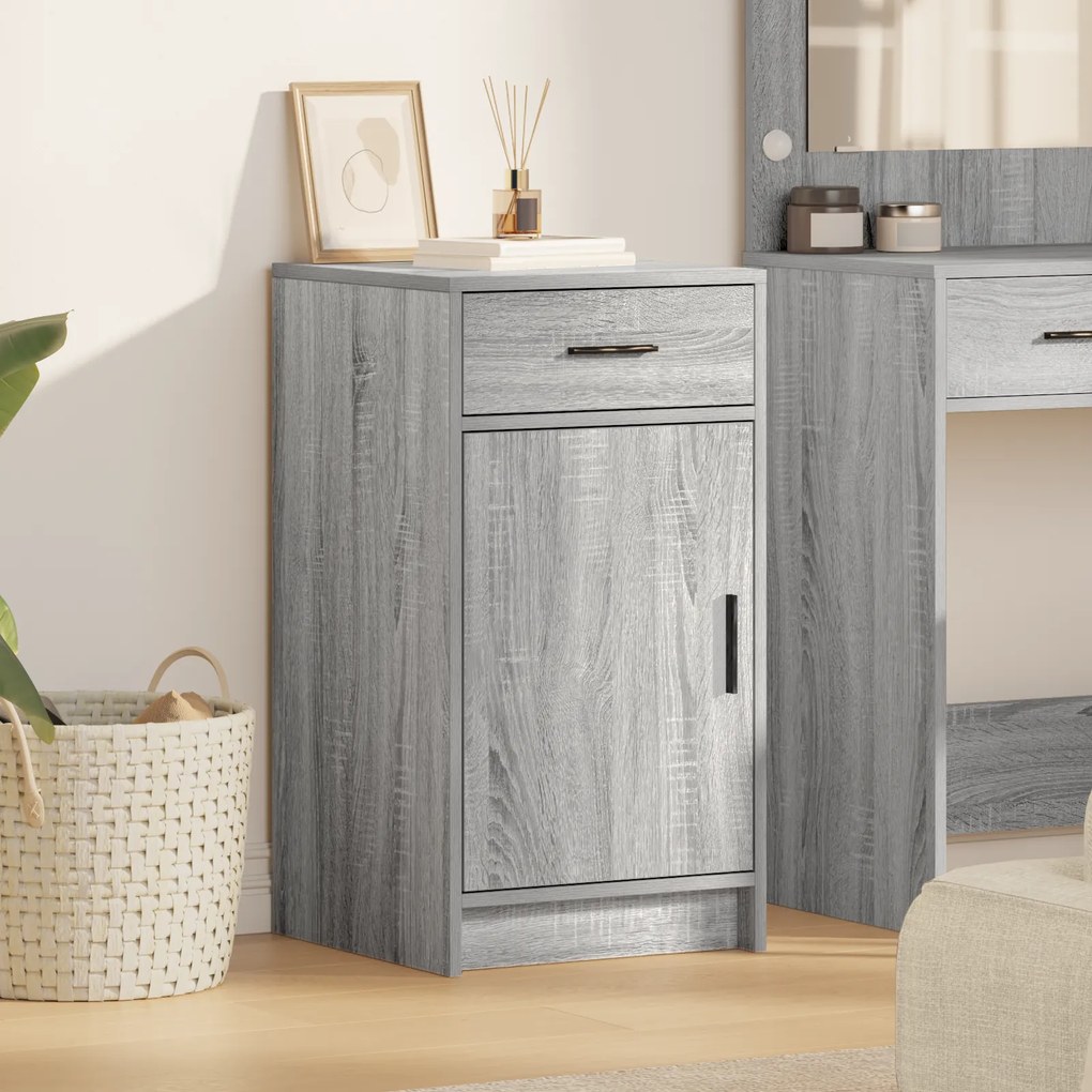 lado vidaXL cinza Sonoma 40x41x75 cm madeira engenheirada
