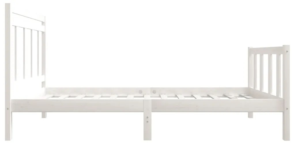 Estrutura de cama 100x200 cm madeira maciça branco