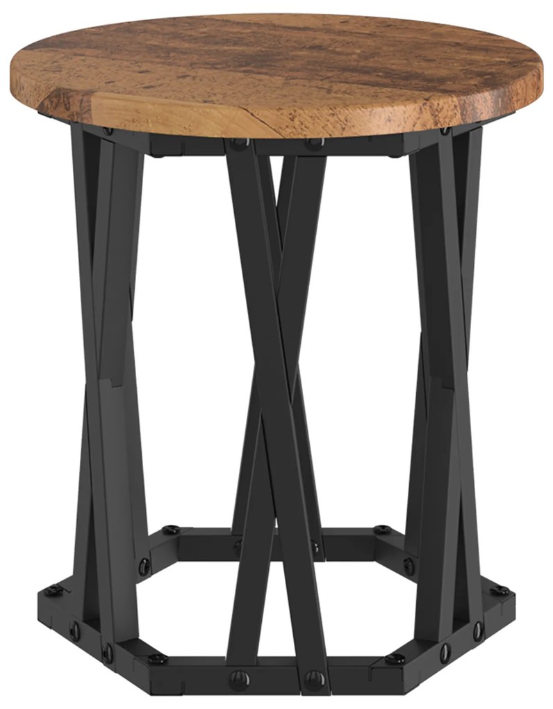 Mesas Laterais Empilháveis vidaXL 3 pcs Madeira Velha em Madeira de En