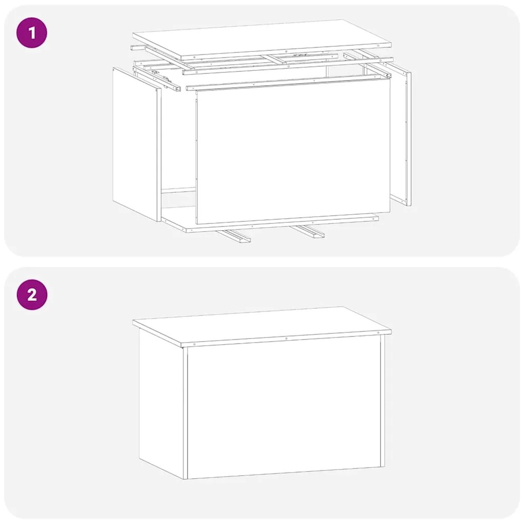 Caixa de Armazenamento Externa Branco 80 x 50.5 x 50 cm