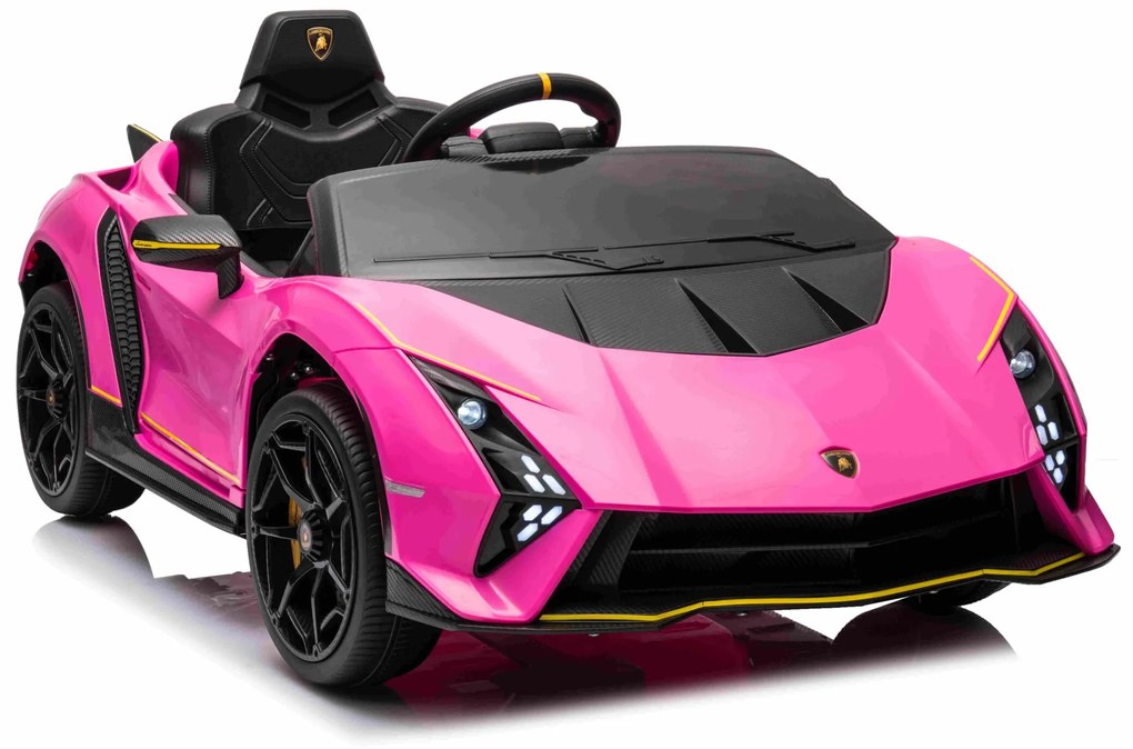 Carro elétrico para Crianças 12V 4x4 Lamborghini Invencible, Rodas Espuma EVA, Assento couro ecológico Rosa
