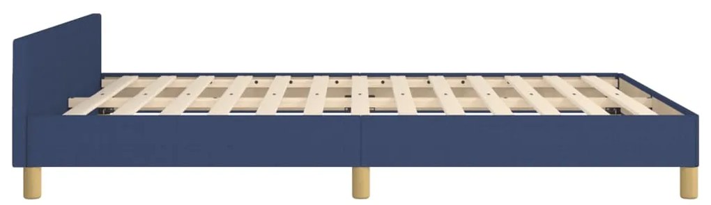 Estrutura de cama sem colchão 140x200 cm tecido azul