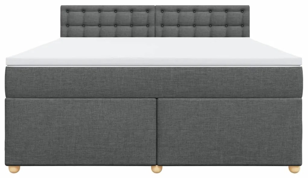 Cama com molas/colchão 180x200 cm tecido cinzento-escuro