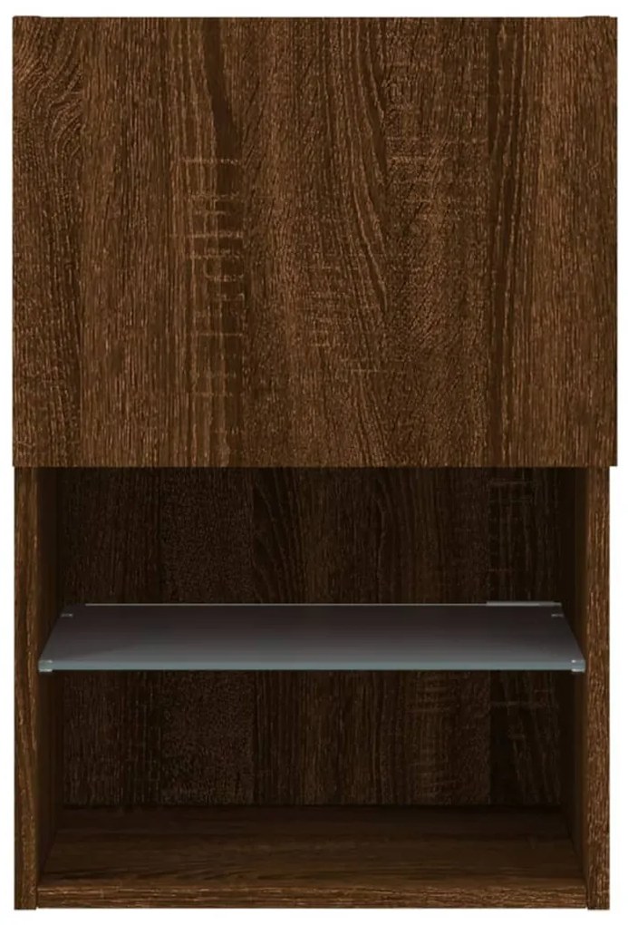 Móvel de TV com luzes LED 40,5x30x60 cm carvalho castanho