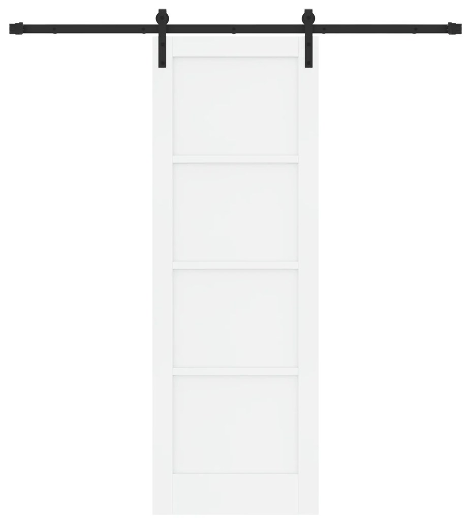 Porta Deslizante vidaXL com Conjunto de Ferragens Brancas 73.5 x 211 c