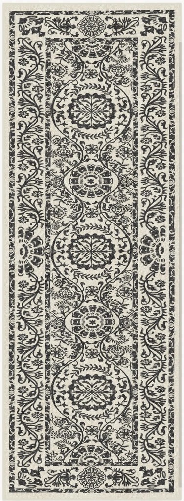 Passadeira lavável em antracite de pelo curto Delphina