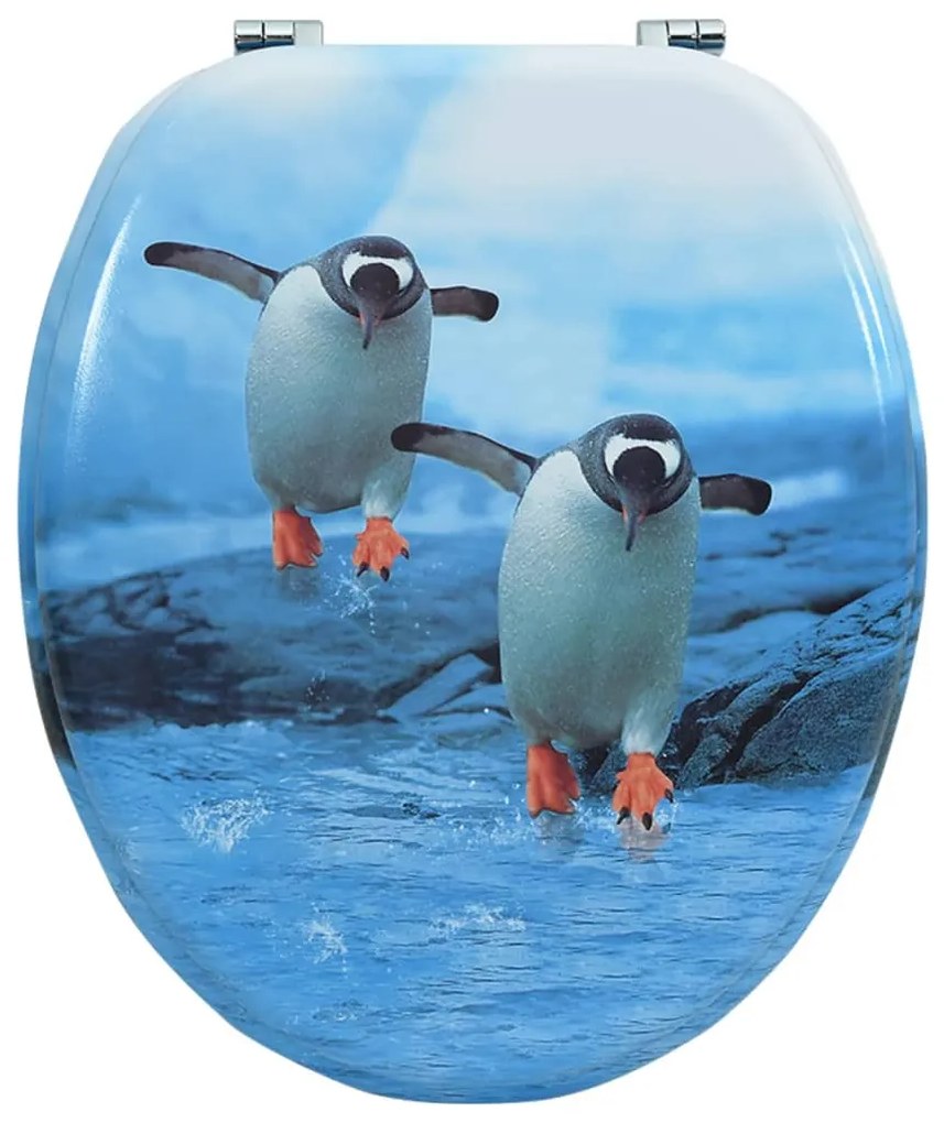 Assento de sanita com tampa MDF design pinguim