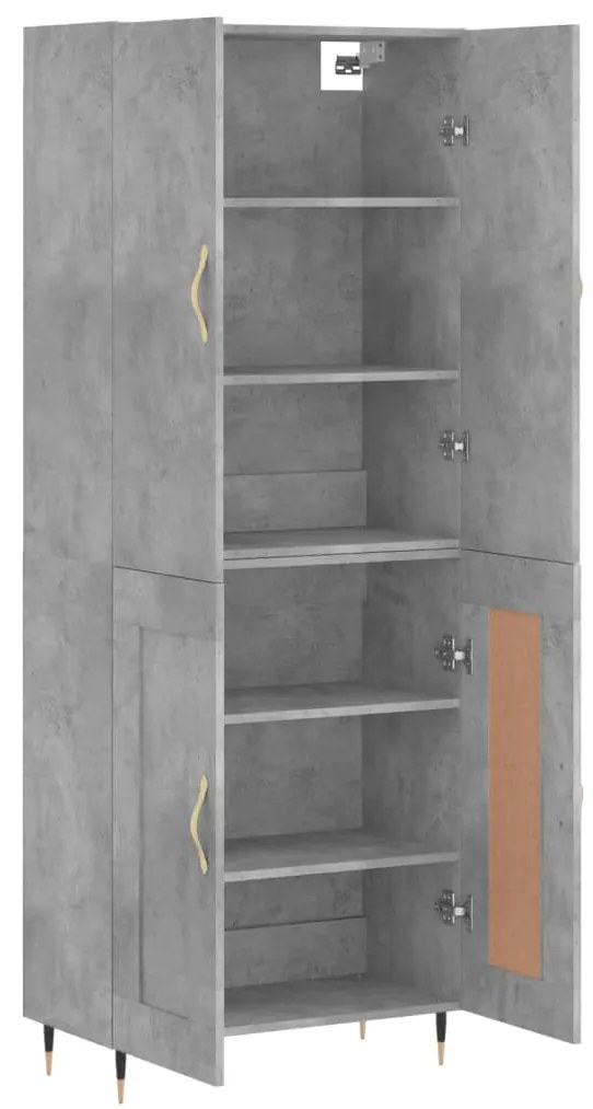 Armário alto 69,5x34x180 cm derivados de madeira cinza cimento
