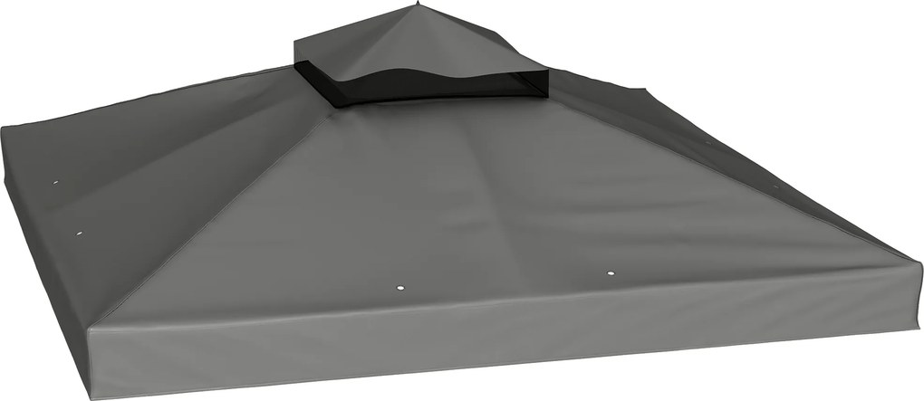 Outsunny Toldo de Substituição para Pérgola 3x3 m Toldo de Substituição com Teto Duplo Proteção UV 30+ Toldo para Pérgola Cinza | Aosom Portugal