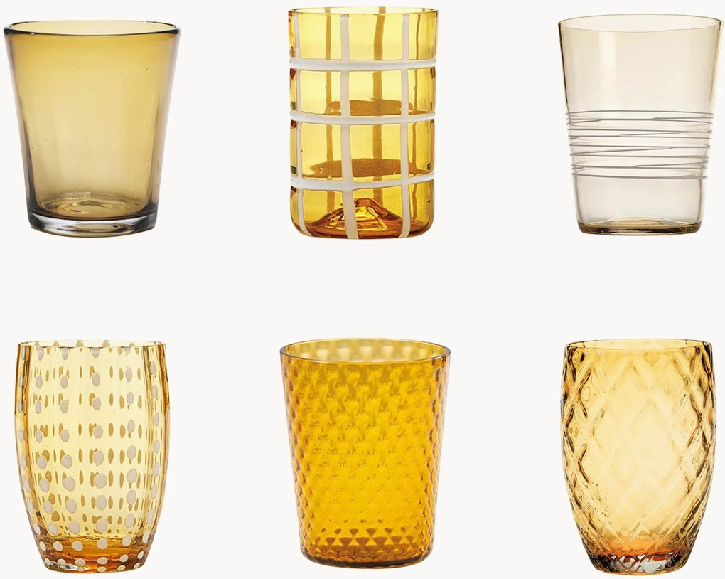 Copos artesanais Melting, conjunto de 6