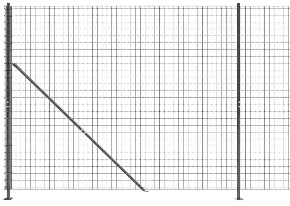 Cerca de malha de arame com flange 1,4x10 m antracite