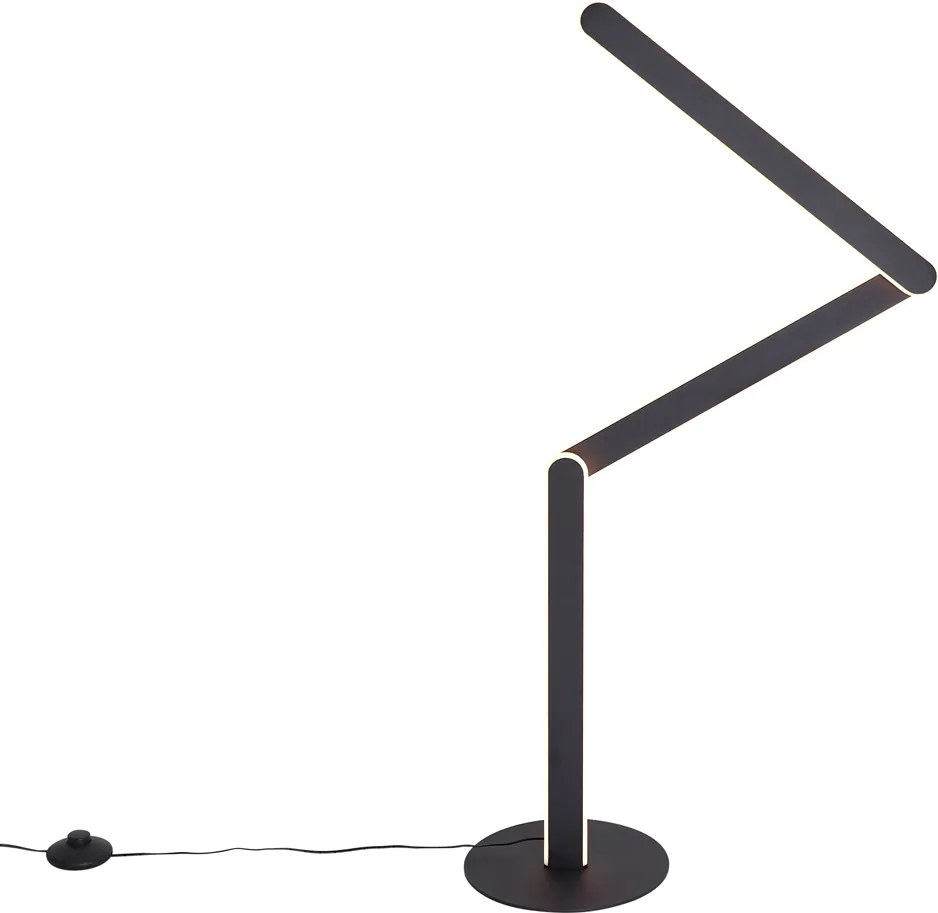 Candeeiro de pé de design preto com LED regulável em 3 níveis - Gate