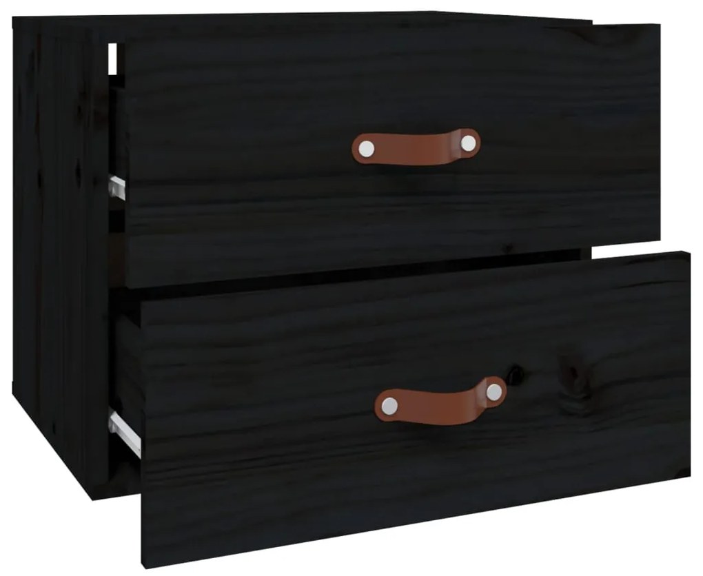 Mesa de cabeceira de parede 50x36x40 cm preto