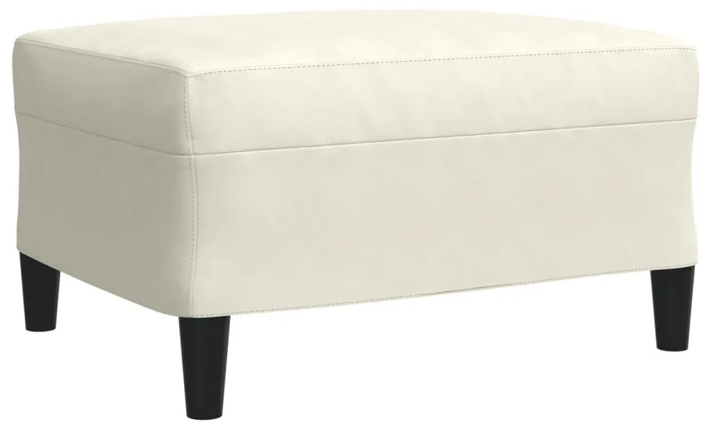 4 pcs conjunto de sofás com almofadões veludo cor creme