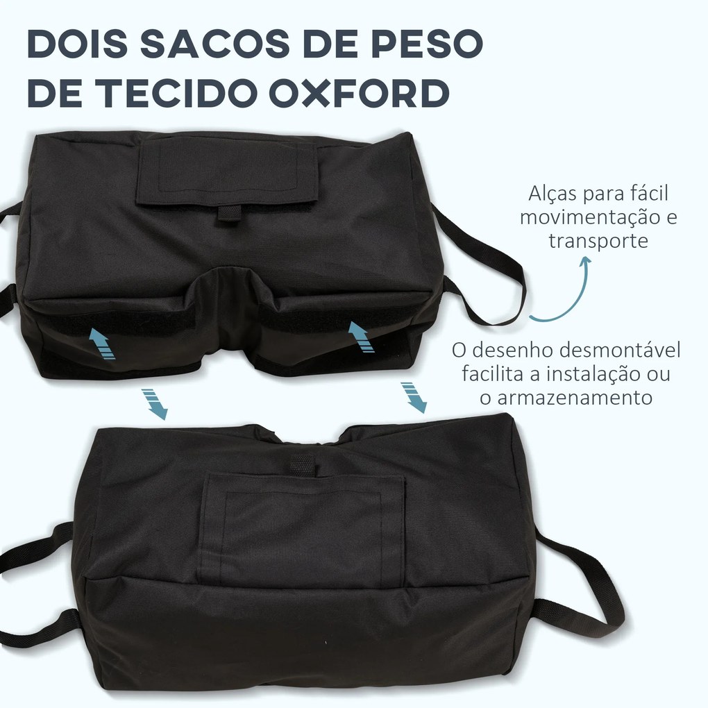 Outsunny Conjunto de 2 Bolsas de Areia para Peso de Chapéu de Sol 50 k