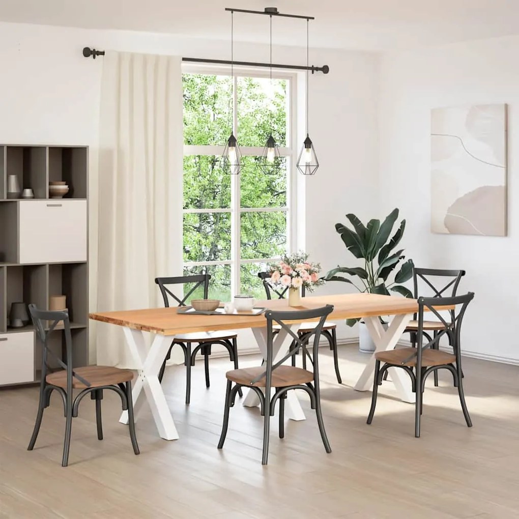 Pés para mesa de jantar em formato de X, 3 peças, branco, 70x(72-73) c