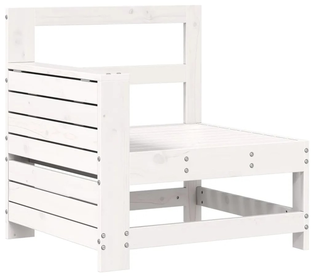 5 pcs conjunto de sofás de jardim madeira pinho maciça branco
