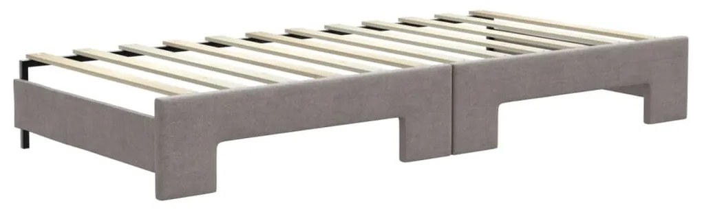 Sofá-cama c/ gavetão/gavetas 90x200 cm tecido cinza-acastanhado