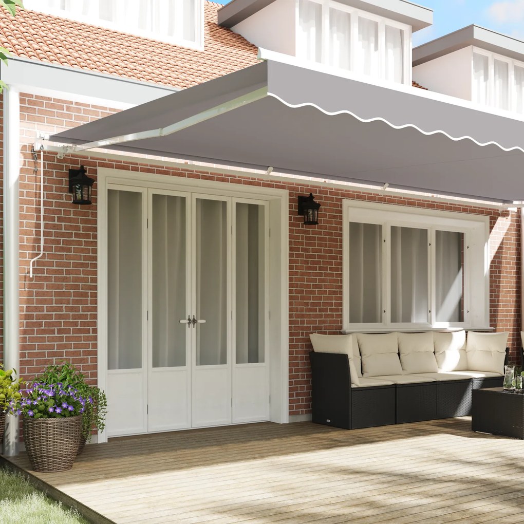 Toldo Retrátil Automático vidaXL Cinza Claro 600x300 cm