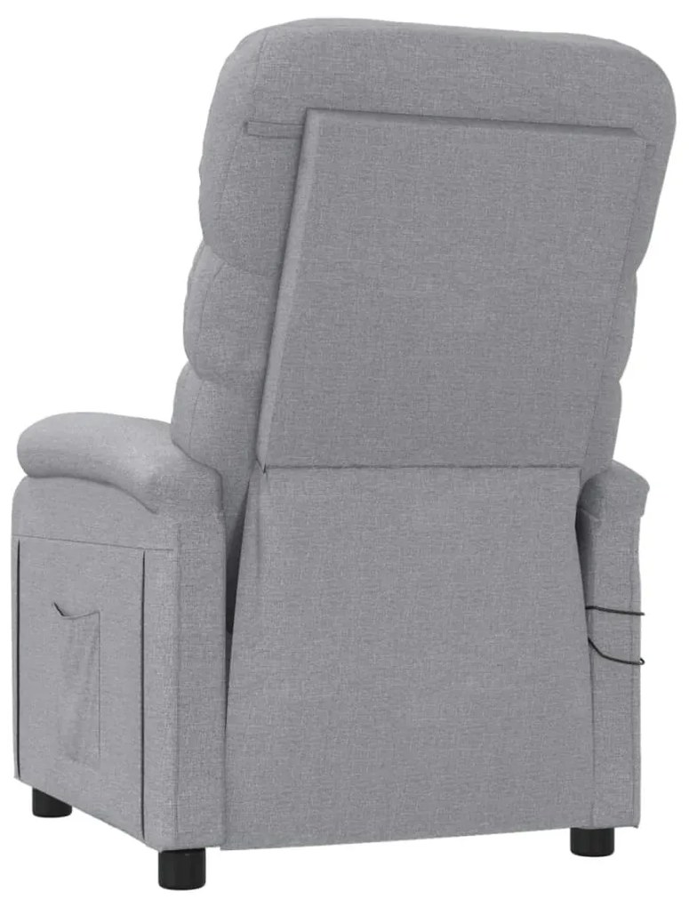Poltrona de massagens elétrica tecido cinzento-claro